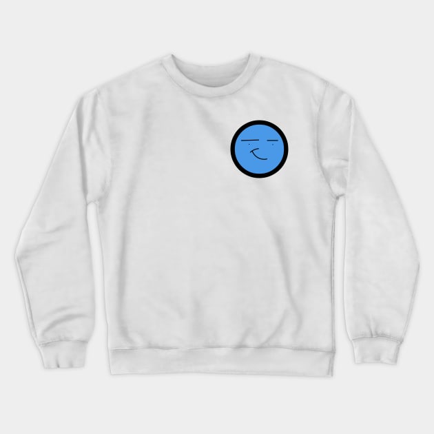 Blue Smirk Face Crewneck Sweatshirt by Invingos